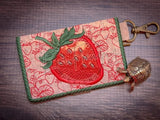Bi-Fold Zip Wallet - Strawberries