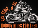 Biker Wolf - Gas Grass or Ass 7.69 X 10.46 (195.3mm X 265.7mm)