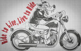 Biker Wolf - Ride to Live 7.69 X 12.20 (195.3mm X 309.9mm)
