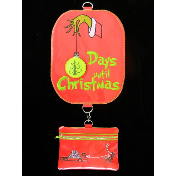 Christmas Advent Grinch - Large Hoop