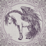 Creature Feature Quilt Square - Pegasus