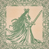 Once Upon A Time Quilt Square - Bad-Ass Queen