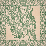 Once Upon A Time Quilt Square - Princess and Dragon
