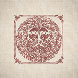 Creature Feature Quilt Square - 4X4 Green Man