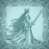 Once Upon A Time Quilt Square - Bad-Ass Queen