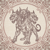 Creature Feature Quilt Square - Cerberus