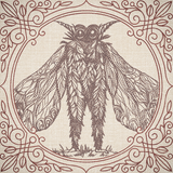 Creature Feature Quilt Square - MothMan