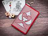 Bi-Fold Zip Wallet - Playing Card Suits