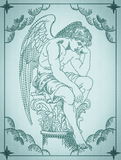 Fallen Angel Statue Sketch