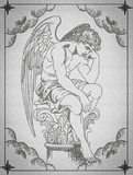 Fallen Angel Statue Sketch