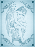Fallen Angel Statue Sketch