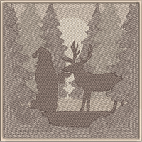 Santa and Deer Silhouette