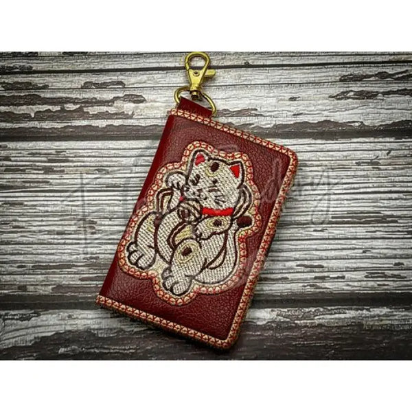 Bi-Fold Zip Wallet - Lucky Cat