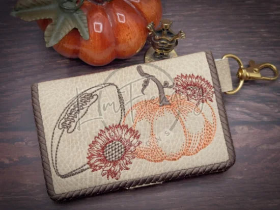 Bi-Fold Zip Wallet - Pumpkin Football