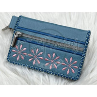 Bi-Fold Zip Wallet - Retro Snowflake