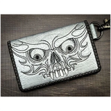 Bi-Fold Zip Wallet - Scary Skull