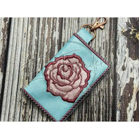 Bi-Fold Zipper Wallet - Rose