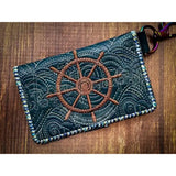 Bi-Fold Zipper Wallet - Ship’s Wheel