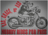Biker Wolf - Gas Grass or Ass 6.11 X 8.31 (155.2mm X 211.1mm)