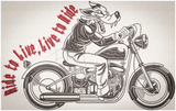 Biker Wolf - Ride to Live 6.12 X 9.72 (155.4mm X 246.9mm)