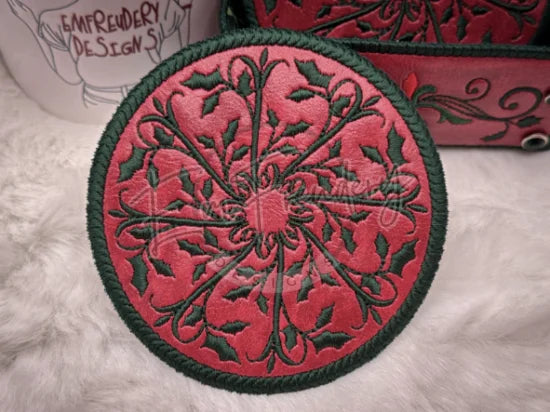 Coaster - Holly Flake with Holder Single Coaster - 3.90 X 3.90 (99.1mm X 99.1mm)