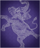 Dancing Elephant 11.23 X 9.21 (285.2mm X 233.9mm)