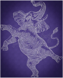 Dancing Elephant 11.23 X 9.21 (285.2mm X 233.9mm)