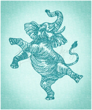 Dancing Elephant 3.85 X 3.16 (97.8mm X 80.3mm)