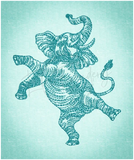 Dancing Elephant 3.85 X 3.16 (97.8mm X 80.3mm)