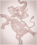Dancing Elephant 9.35 X 7.67 (237.5mm X 194.8mm)
