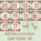 Dragon Selfie Portrait Quilt Squares - Full Set 6X6