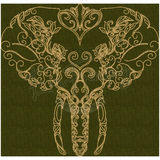 Floral Elephant 7.31 X 7.59