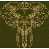 Floral Elephant 7.31 X 7.59