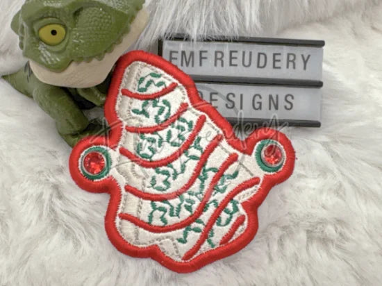 Hair Barrette Cover - Christmas Cake