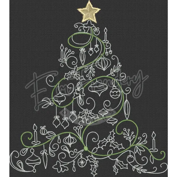 Hand-Drawn Christmas Tree 11.82 X 10.57