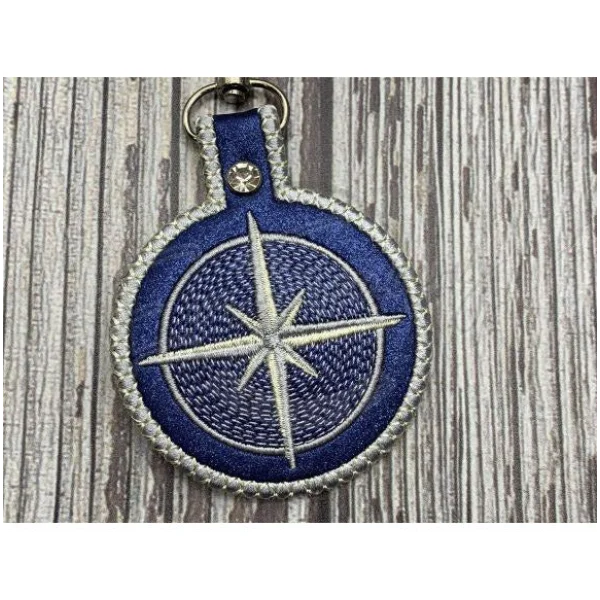 Keychain - Compass Rose – EmFreudery Designs