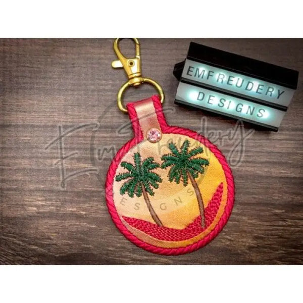 Keychain - Palm Tree Smiley