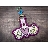 Keychain - Peace Love Bananas