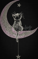 Moon Kitty Sketch Style 11.63 X 7.57 (295.4mm X 192.3mm)