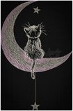 Moon Kitty Sketch Style 11.63 X 7.57 (295.4mm X 192.3mm)