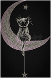 Moon Kitty Sketch Style 11.63 X 7.57 (295.4mm X 192.3mm)