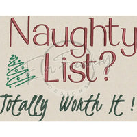 Naughty List - Large Hoop