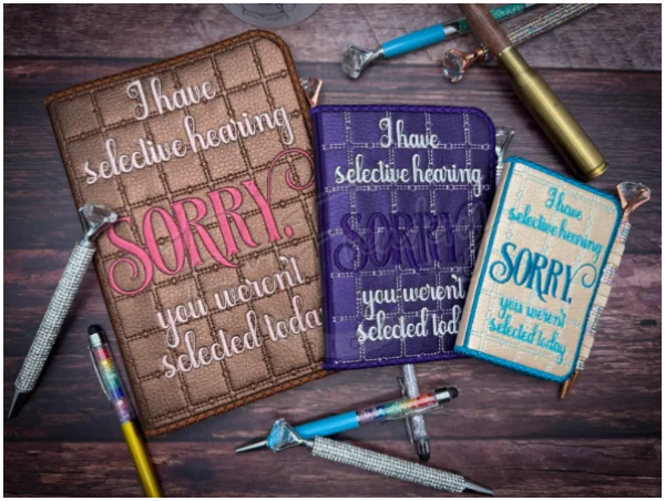 Notebook Cover - Selective Hearing – EmFreudery Designs