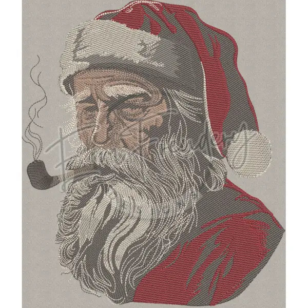 Pipe Smoking Santa 11.93 X 10.26