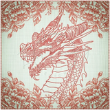 Quilt Square - Dragon Selfie Portrait 1 6.08 X 6.10 (154.8mm X 154.9mm)