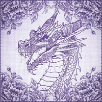 Quilt Square - Dragon Selfie Portrait 1 7.77 X 7.80 (197.4mm X 198.1mm)