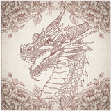 Quilt Square - Dragon Selfie Portrait 1 9.97 X 10.00 (253.2mm X 254mm)