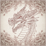 Quilt Square - Dragon Selfie Portrait 1 9.97 X 10.00 (253.2mm X 254mm)