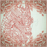 Quilt Square - Dragon Selfie Portrait 10 6.08 X 6.10 (154.8mm X 154.9mm)