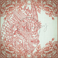 Quilt Square - Dragon Selfie Portrait 10 6.08 X 6.10 (154.8mm X 154.9mm)